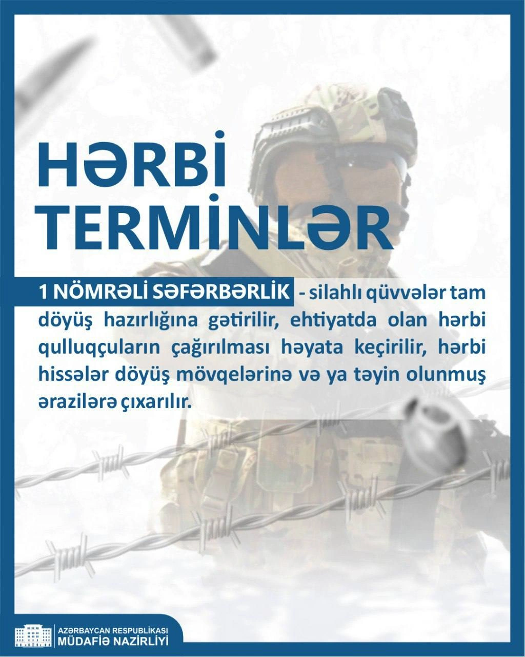 Bir nömrəli səfərbərlik nədir? - Müdafiə Nazirliyi AÇIQLADI