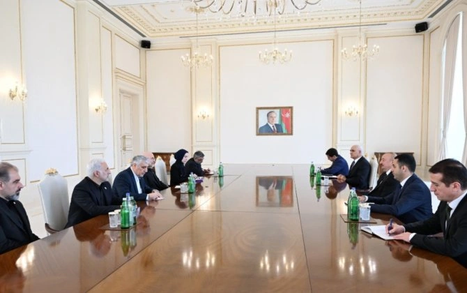 Prezident İlham Əliyev Baqir Qalibafın başçılıq etdiyi nümayəndə heyətini qəbul edib - FOTO