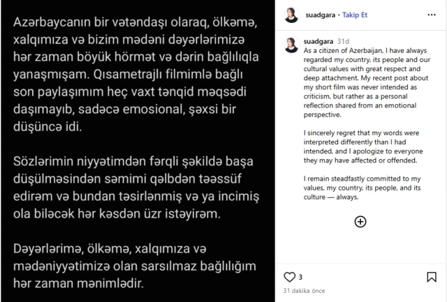Əbülfəs Qarayevin qızı Məhsəti Gəncəvi ilə bağlı qalmaqala səbəb olan fikirlərə görə üzr istədi - FOTO
