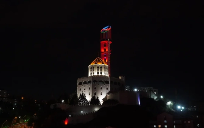 Ankaradakı Cümhuriyyət Qülləsində Azərbaycan bayrağı proyeksiya olunub - FOTO
