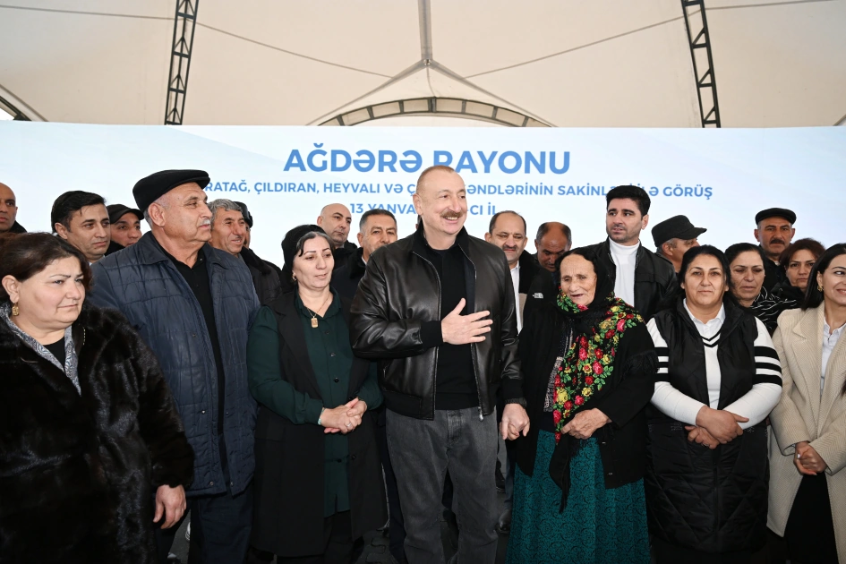 Prezident Ağdərənin Aşağı Oratağ, Çıldıran, Heyvalı və Çapar kəndlərinin sakinləri ilə görüşüb - FOTO