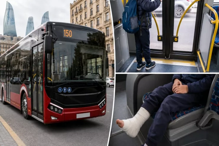 Bakıda azyaşlının ayağı avtobusun qapısında qaldı – “BakuBus” sürücünü cəzalandıracaq