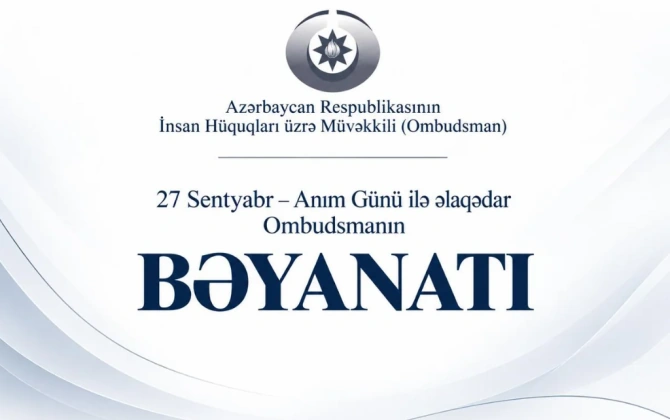 Ombudsman Anım Günü ilə əlaqədar bəyanat yayıb