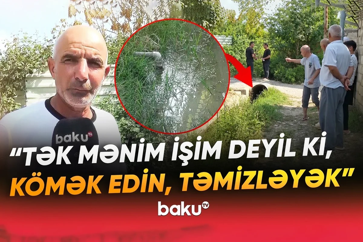 30-40 ildir istifadə etdikləri kanal kol-kos içində: Kənd sakinləri ÇARƏSİZ QALIBLAR - VİDEO