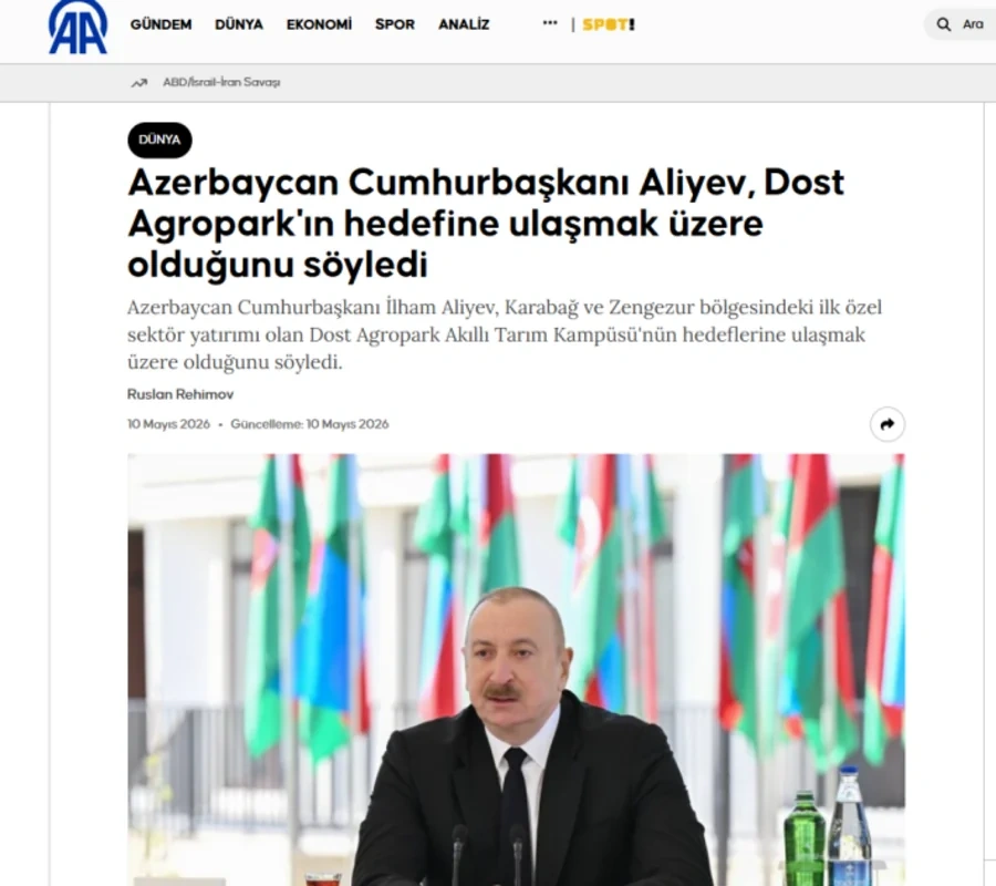 Dünya mediası İlham Əliyevin Zəngilanda çıxışı zamanı verdiyi mesajlardan yazır - FOTO
