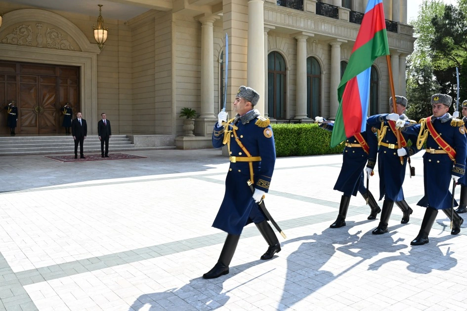 Latviya Prezidentinin rəsmi qarşılanma mərasimi oldu - FOTO