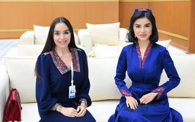 Leyla Əliyeva Özbəkistan Respublikası Prezidenti Administrasiyasının rəhbəri ilə görüşüb - FOTO