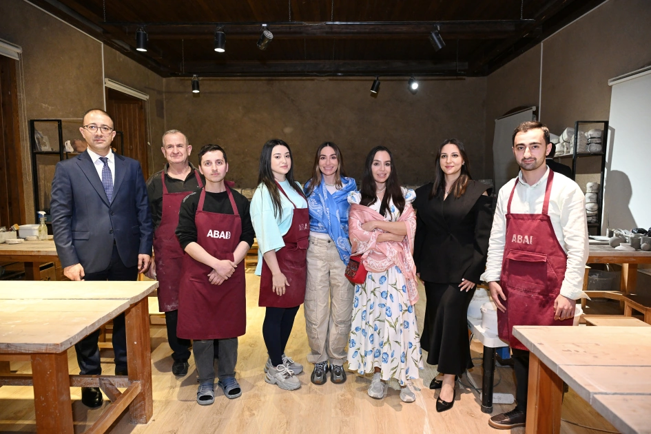 Leyla və Arzu Əliyevalar Şəkidə tarixi-memarlıq abidələrinin bərpadan sonra açılışında - FOTOLAR