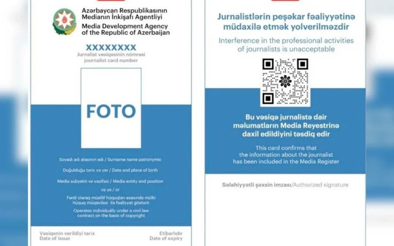 Jurnalist vəsiqəsinin verilməsinə görə ödəniş ləğv edilir