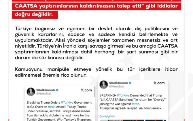 Türkiyə İrana qarşı müharibəyə qoşulmur – Yayılan iddialar əsassızdır
