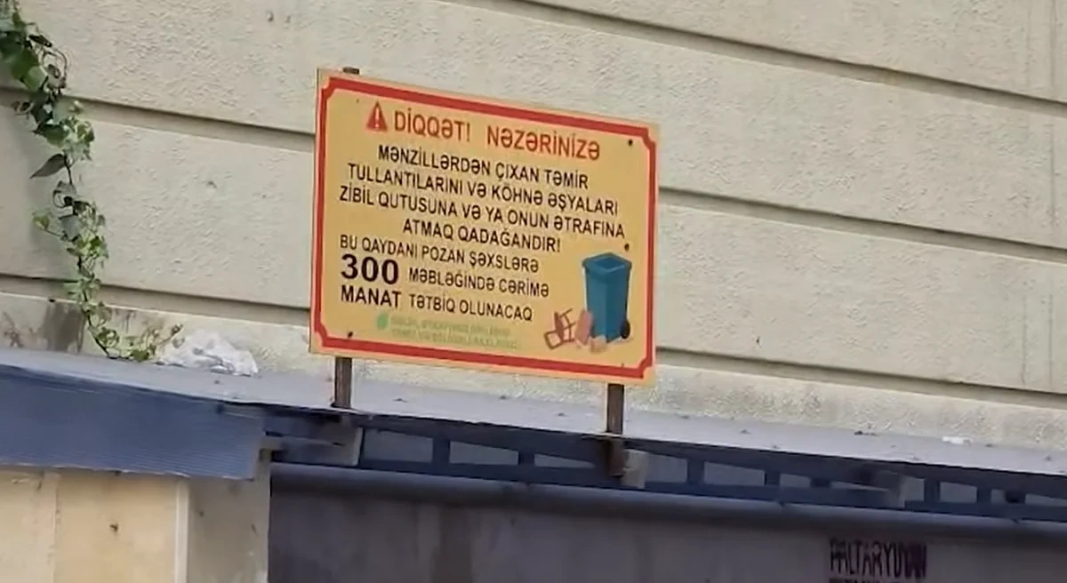 Yaşayış binalarında tullantılarla bağlı qadağa - "Qaydanı pozan 300 manat cərimələnəcək" - VİDEO