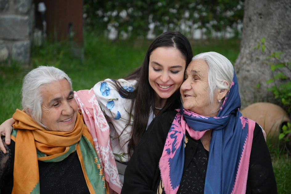Leyla və Arzu Əliyevalar Şəkidə tarixi-memarlıq abidələrinin bərpadan sonra açılışında - FOTOLAR