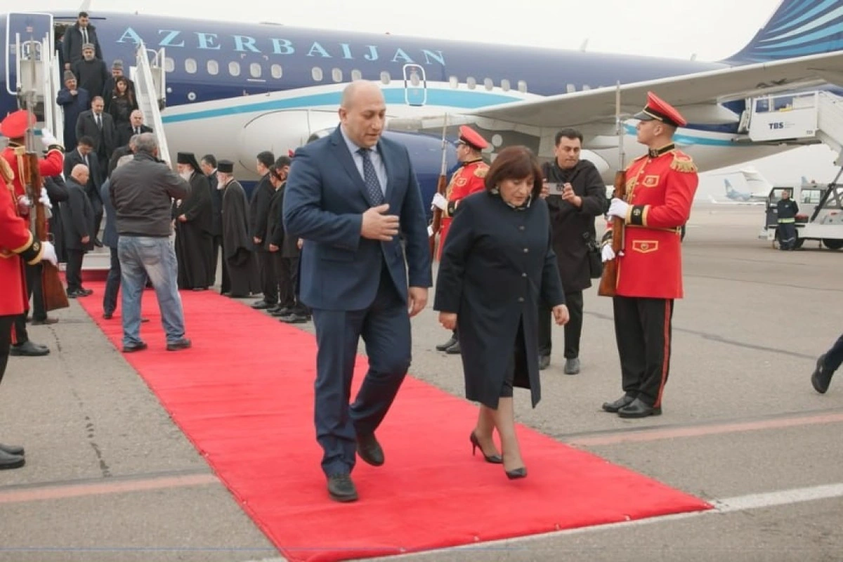 Sahibə Qafarovanın başçılıq etdiyi nümayəndə heyəti Tbilisiyə səfər edib - FOTO