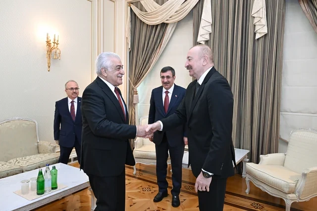 İlham Əliyev Cevdet Yılmazın başçılıq etdiyi nümayəndə heyətini qəbul etdi - FOTO