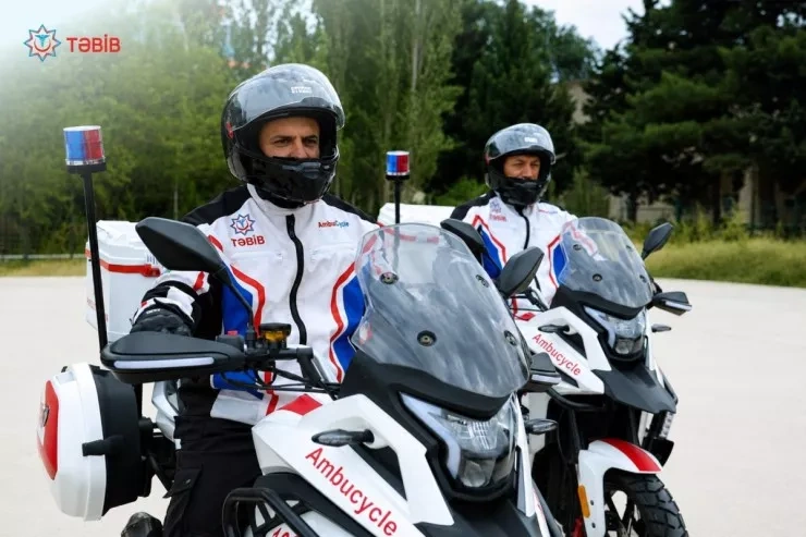 Azərbaycanda təcili yardım motosikletləri fəaliyyətə başladı - FOTO