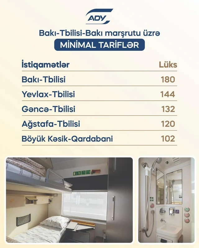 Bakı-Tbilisi-Bakı qatar reysində siniflər üzrə QİYMƏTLƏR - FOTO