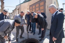 ADSEA sədri ərazidə kollektorun tikinti-bərpa işlərinin gedişatı ilə tanış olub - FOTO - VİDEO