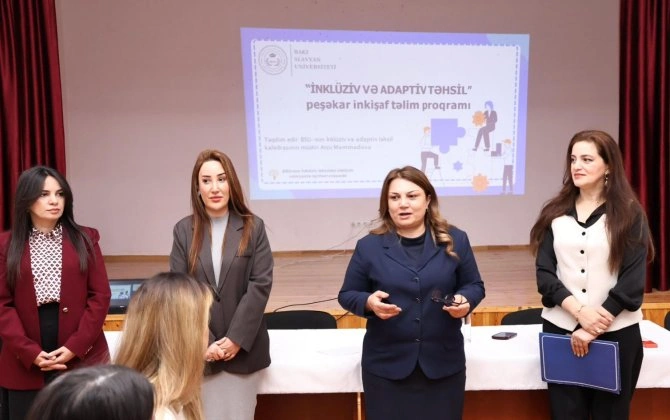 BSU Qubada “İnklüziv və adaptiv təhsil” mövzusunda növbəti təlim təşkil edib - FOTOLAR