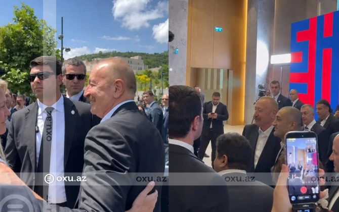İlham Əliyevdən media nümayəndələrinə dostyana jest - VİDEO