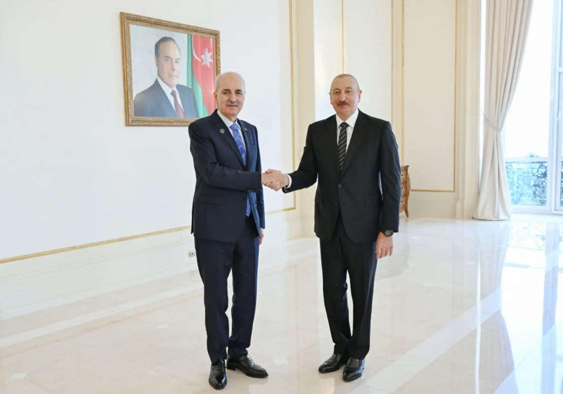 İlham Əliyev Numan Kurtulmuşun rəhbərlik etdiyi nümayəndə heyətini qəbul etdi - FOTO