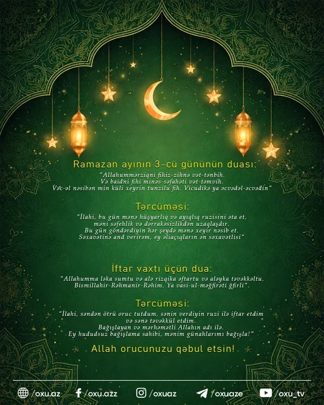 Ramazan ayının üçüncü gününün iftar vaxtı - FOTO