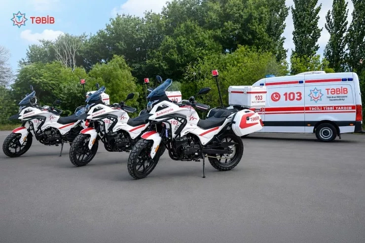 Azərbaycanda təcili yardım motosikletləri fəaliyyətə başladı - FOTO