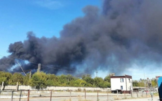 Ukrayna Rusiyanın raket yanacağı istehsalı zavodunu vurub
