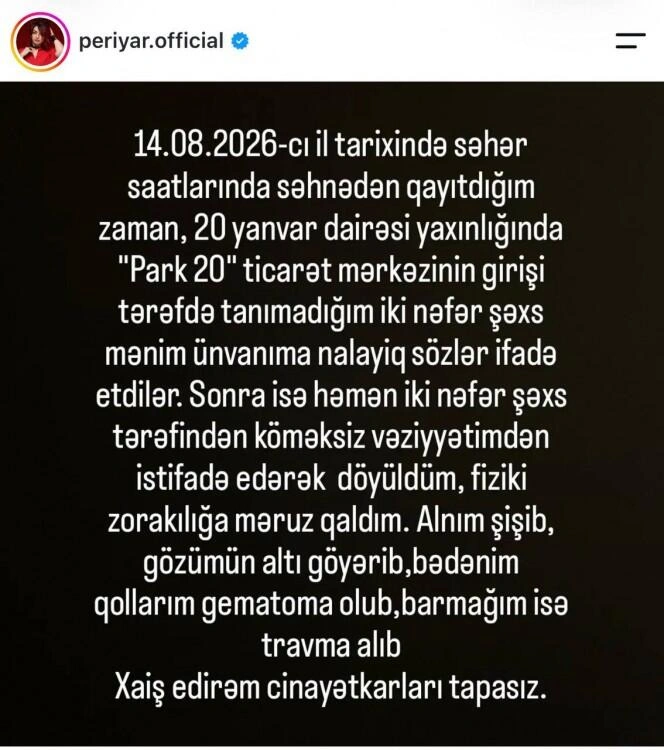 Azərbaycanlı müğənni küçədə döyüldü - FOTO