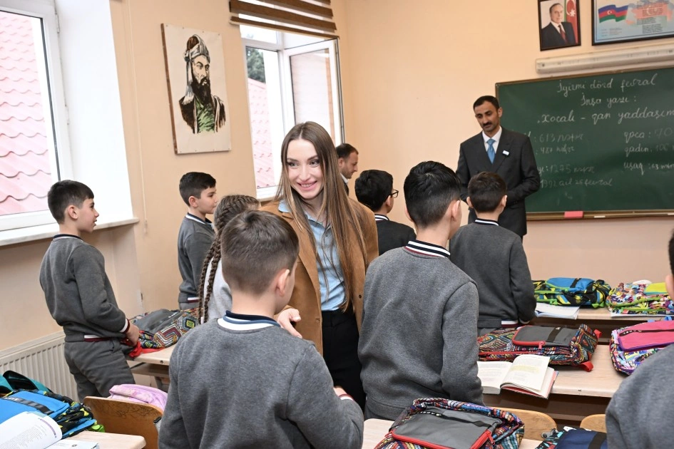 Leyla və Alena Əliyevalar Qubadakı internat məktəbi və STEAM mərkəzində - FOTOLAR