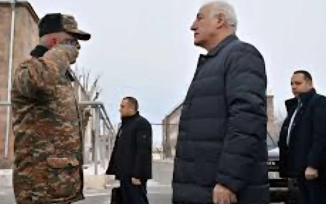 Ermənistan prezidenti sərhədə gəldi