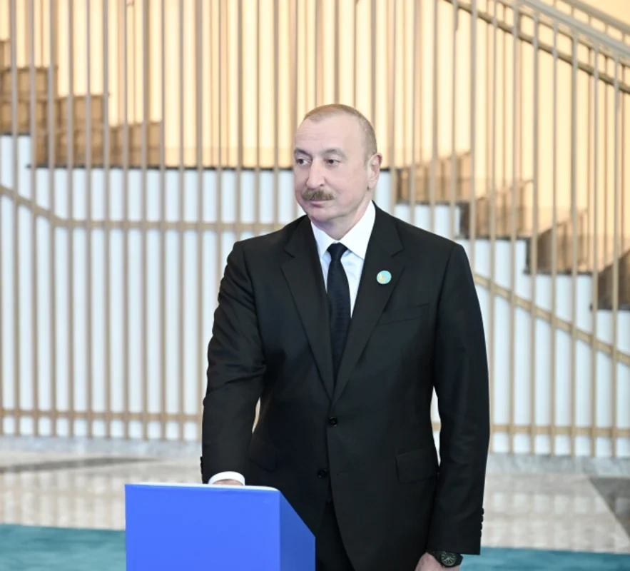 İlham Əliyev Türk Sivilizasiyası Mərkəzinin təməlqoyma mərasimində iştirak etdi - FOTO
