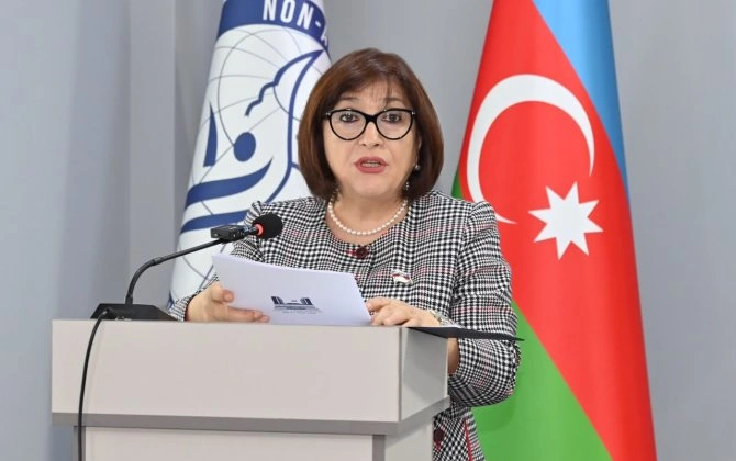 Sahibə Qafarova Qoşulmama Hərəkatının Gənclər Təşkilatının Baş Qərargahında çıxış edib - FOTO