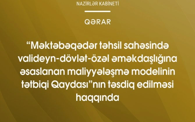 Məktəbəqədər təhsildə yeni maliyyələşmə modeli tətbiq olunacaq