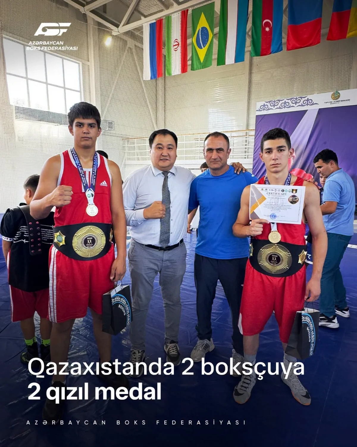 Azərbaycanın iki boksçusu Qazaxıstanda qızıl medal qazanıb - FOTO