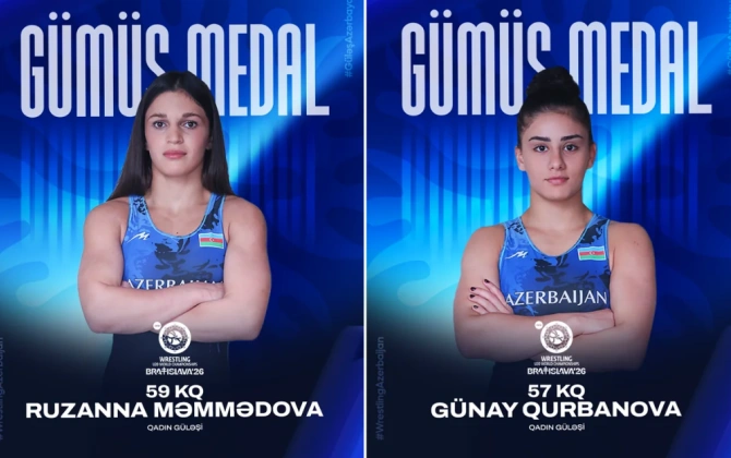 Azərbaycanın iki qadın güləşçisi dünya çempionatında gümüş medal qazanıb
