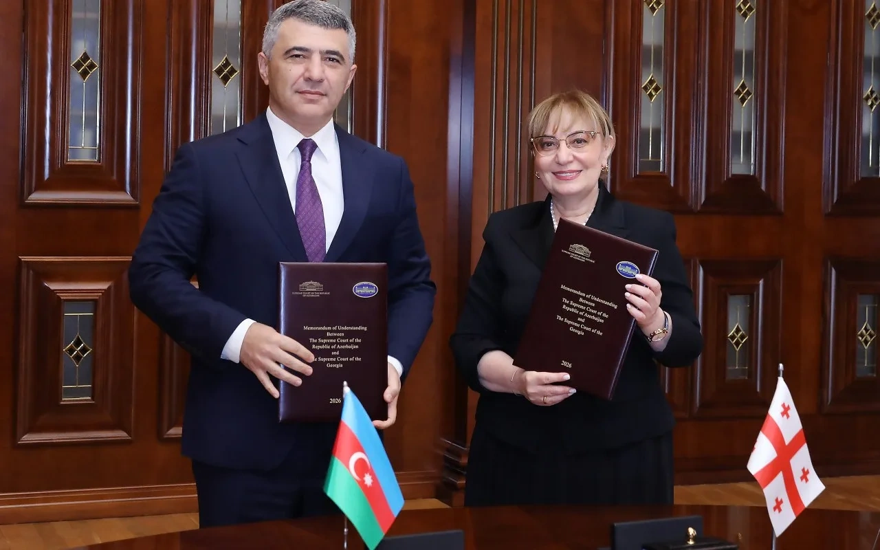 Azərbaycan və Gürcüstanın ali məhkəmələri arasında Anlaşma Memorandumu imzalandı - FOTOLAR