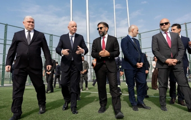 İnfantino Hövsanda inşa olunan meydançalara baxış keçirdi - FOTOLAR