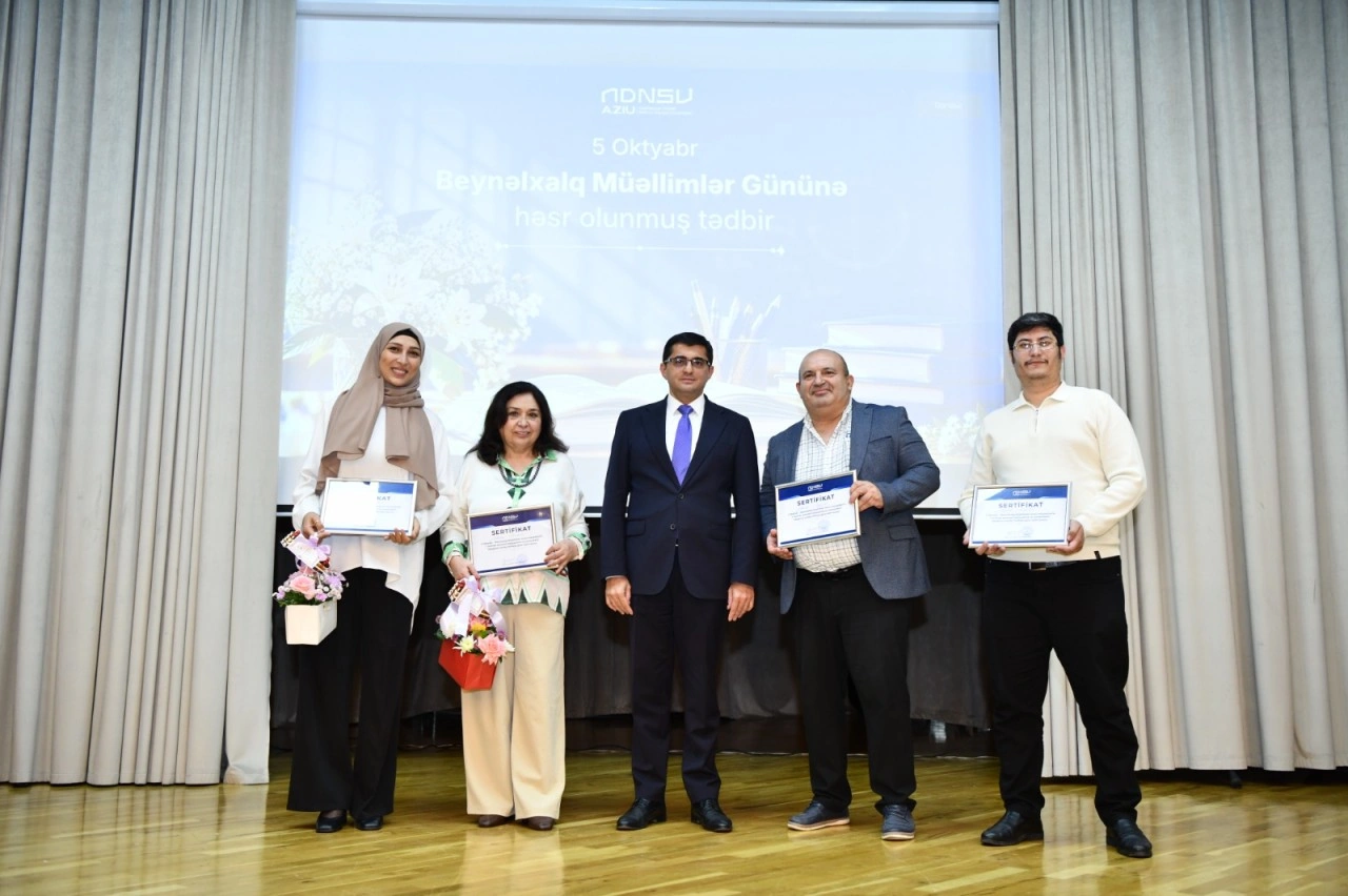 ADNSU-da fərqlənən müəllimlərə 3000 AZN mükafat verildi - FOTOLAR