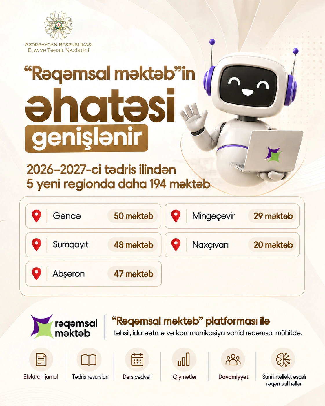 “Rəqəmsal məktəb” platformasının əhatə dairəsi genişləndirilir - FOTO