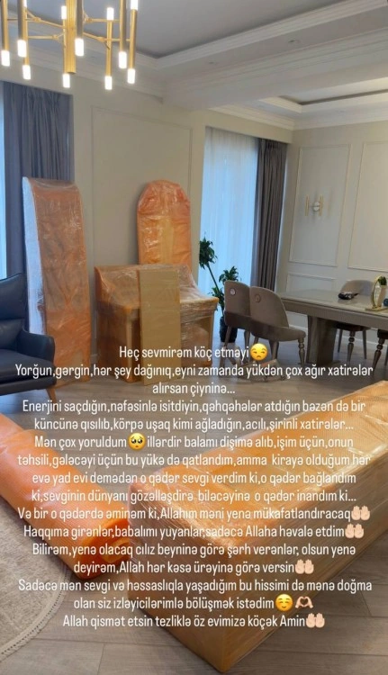 "Acı, şirin xatirələrimin olduğu, kirayədə qaldığım evdən köçürəm" - FOTO