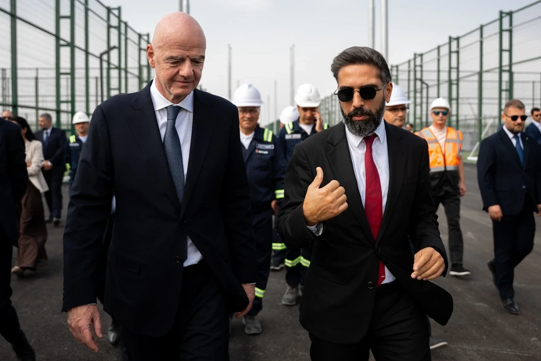 İnfantino Hövsanda inşa olunan meydançalara baxış keçirdi - FOTOLAR