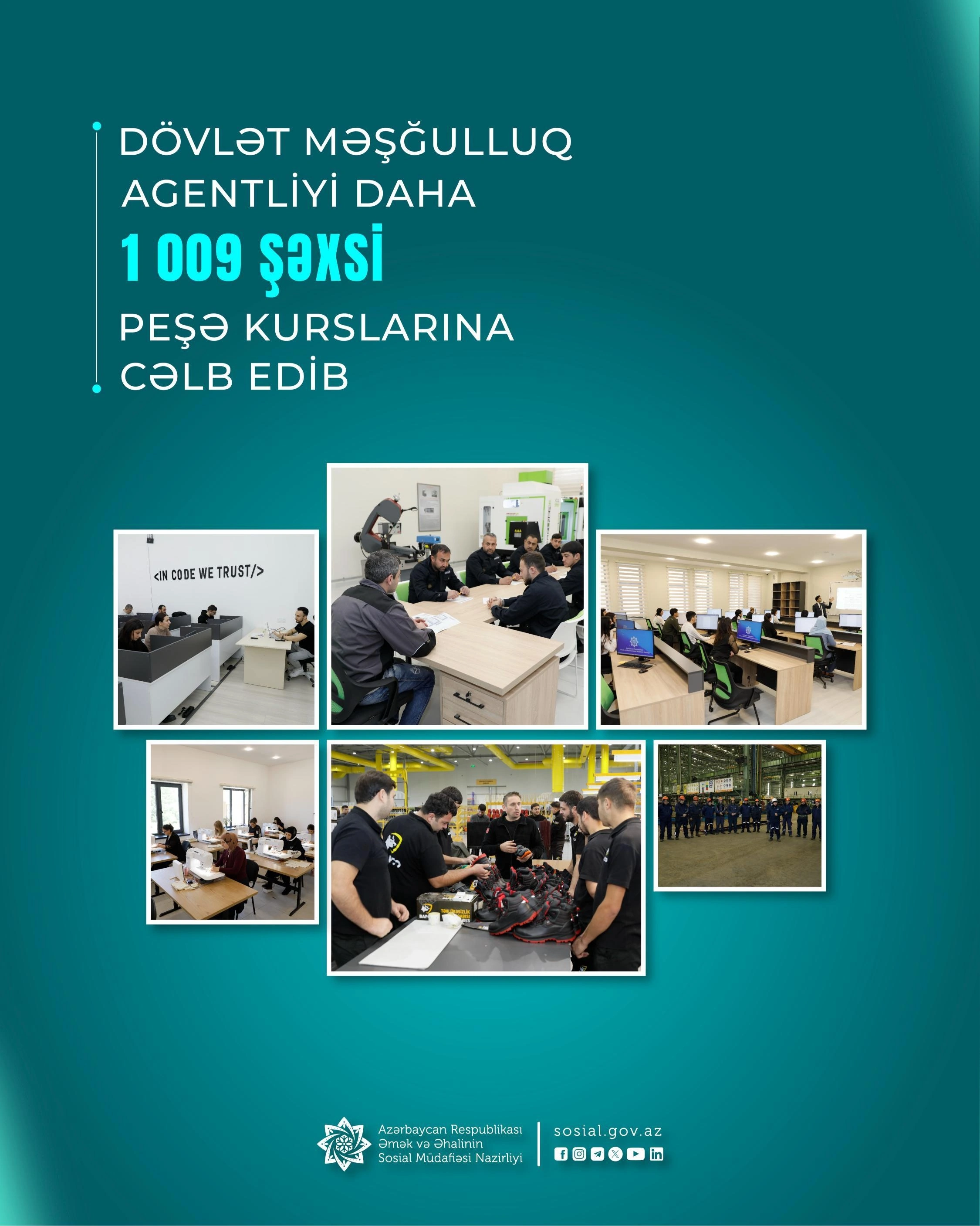 Dövlət Məşğulluq Agentliyi daha 1000-dən çox şəxsi peşə kurslarına cəlb edib - FOTO