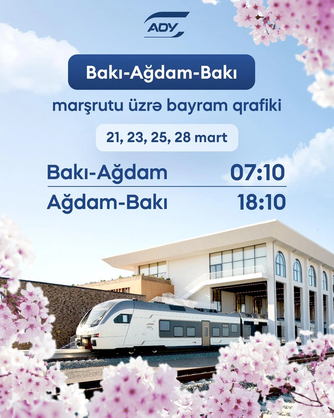ADY Bakı–Ağdam–Bakı marşrutu üzrə əlavə reyslər təyin edir - FOTO