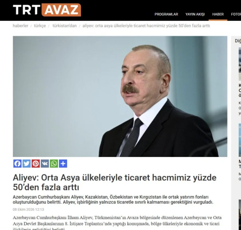 Türkiyə mediası Azərbaycan Prezidentinin Türkmənistana səfərini geniş işıqlandırıb - FOTO