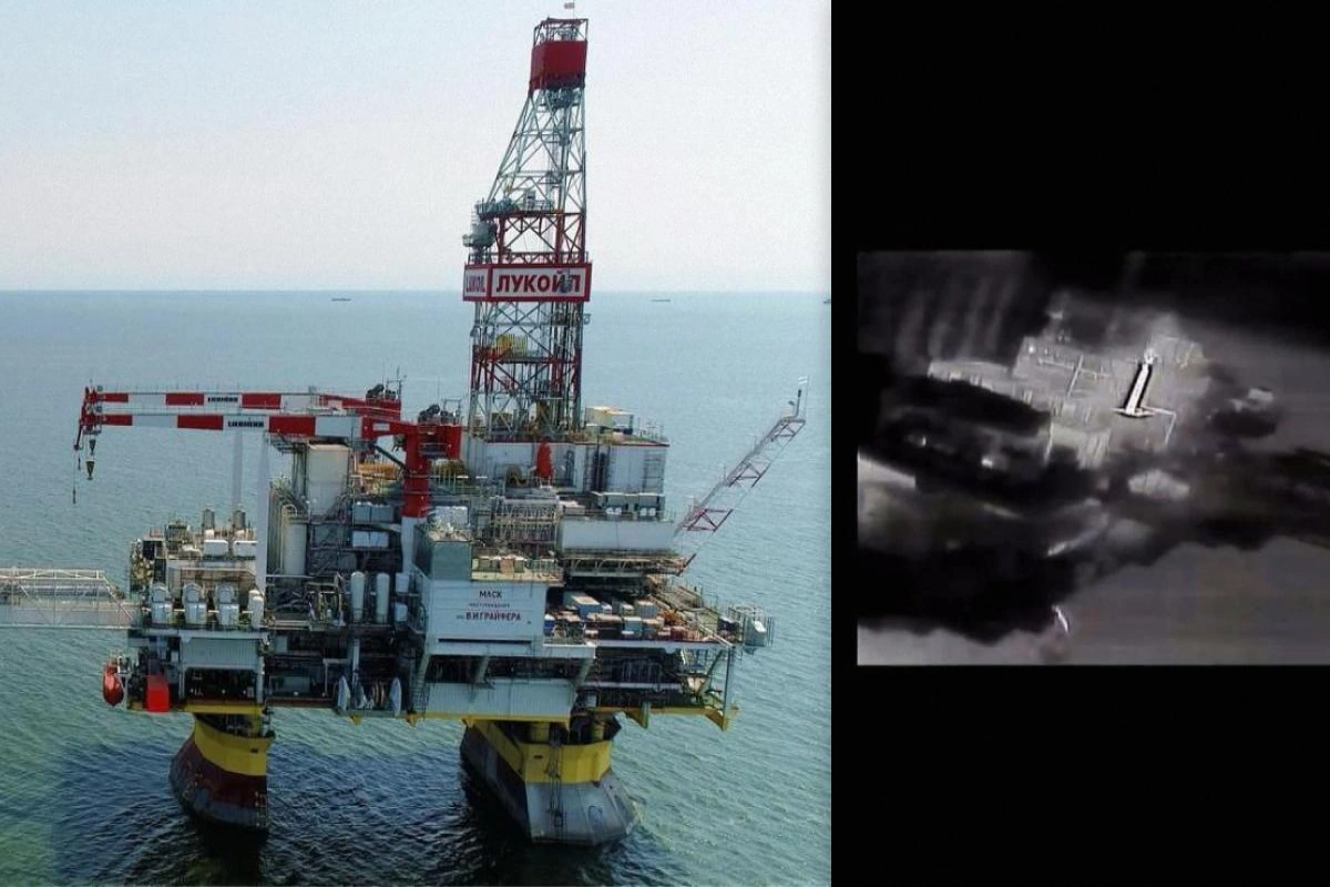 Ukrayna dronları “Lukoil”un Xəzər dənizindəki neft platformasına zərbə endirib