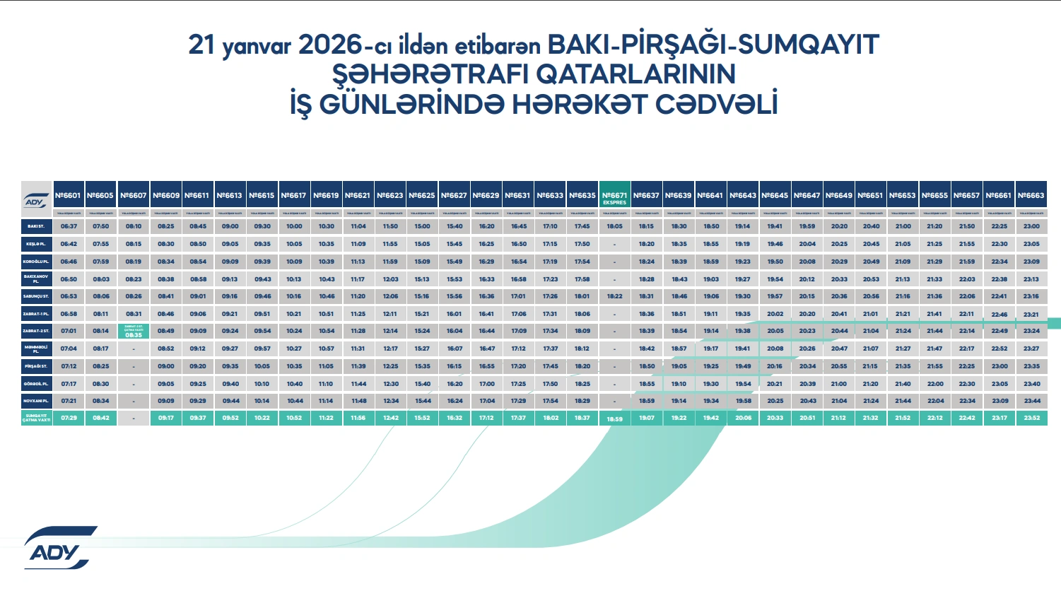 Bakı–Xırdalan qatarlarının hərəkət qrafiki yeniləndi - FOTO