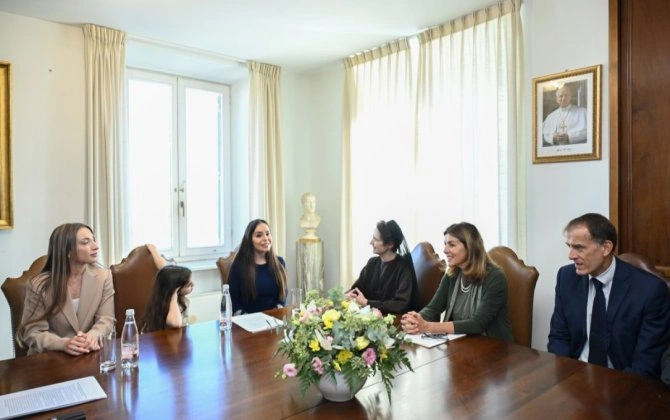 Leyla Əliyeva Vatikan şəhər-dövlətinin qubernatorluğunun prezidenti ilə görüşüb - FOTO