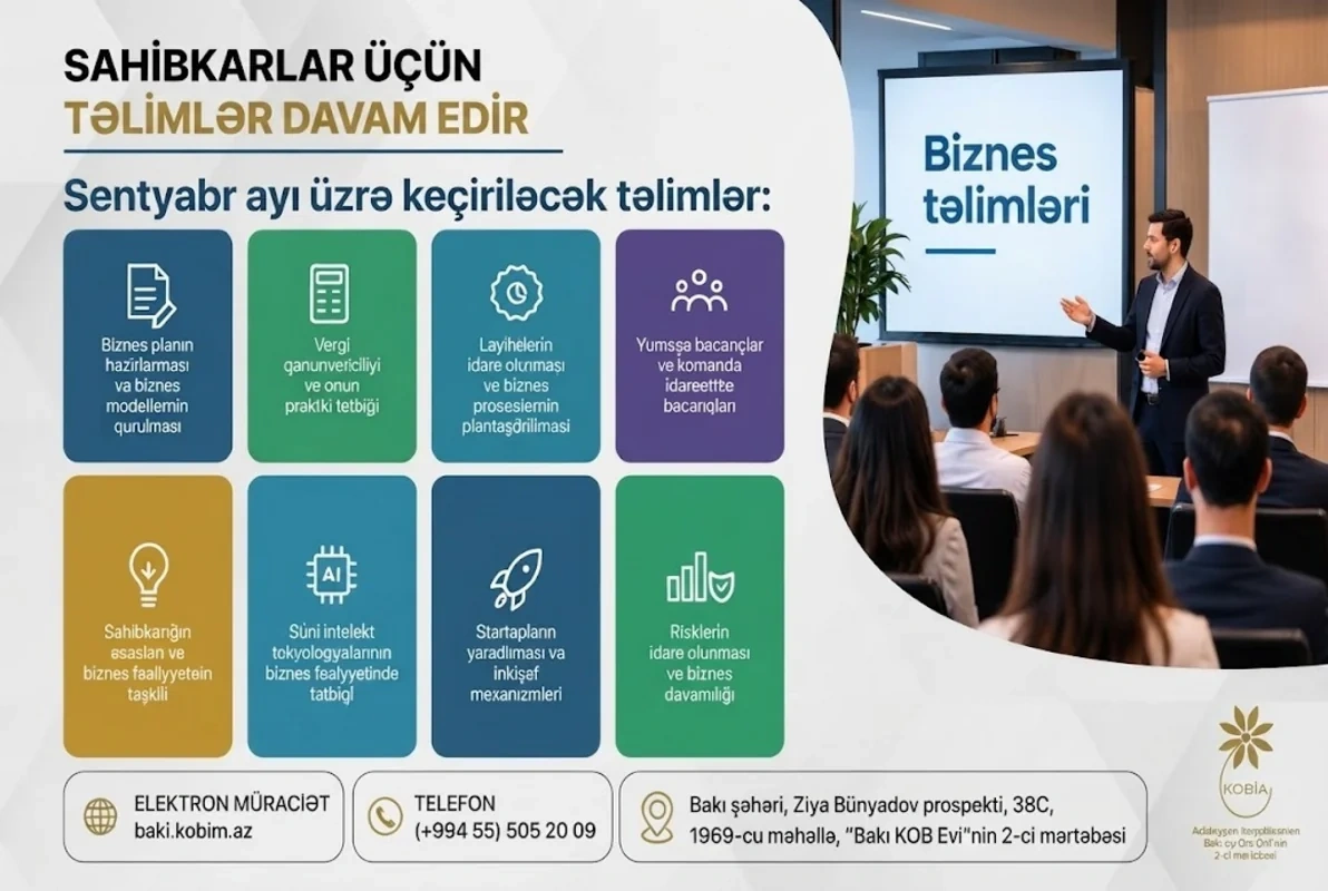 Sahibkarlar üçün ödənişsiz biznes təlimləri keçiriləcək