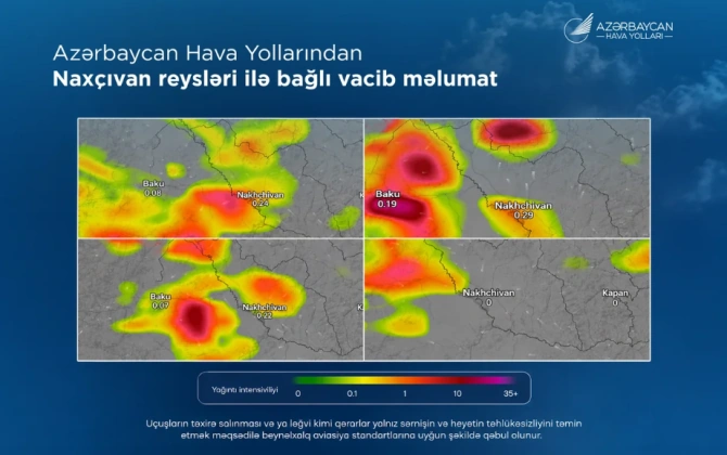 Bakı-Naxçıvan reysləri ildırımlı hava şəraiti səbəbindən təxirə salınıb