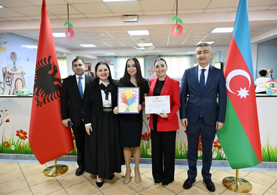 Leyla Əliyeva Tiranada uşaq evini ziyarət edib - FOTO